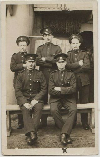 Old Vintage Photo People Fashion Men Military Uniform Soldier Smoking Group F6