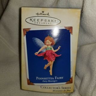 2005 Hallmark Poinsettia Fairy Ornament Fairy Messengers First In The Series