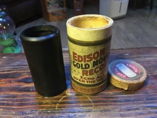 Vintage Edison Gold Moulded Cylinder Record 9617 Band - Miss Dixie