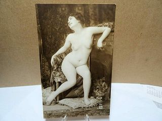 Rppc Real Photo Postcard Buxom Nude Beauty Just Happy Paris Ca 1910