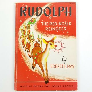 1939 Rudolph The Red Nose Reindeer Book By Robert L.  May Vintage Maxton Books