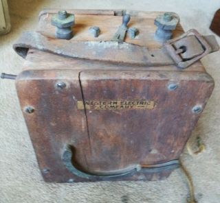 Vintage Western Electric Portable Magneto Hand Crank Ringer Box