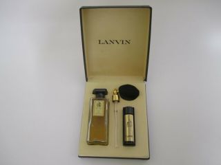 Vintage Perfume My Sin Eau De Lanvin 2 Oz Atomizer Purse Set Presentation Box
