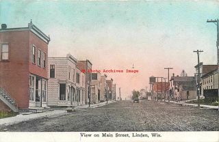 Wi,  Linden,  Wisconsin,  Main Street,  Business Section,  1912 Pm,  Ec Kropp