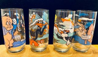 Pepsi 1979 Looney Tunes Collector Series Glasses Set Of 4 Warner Bros