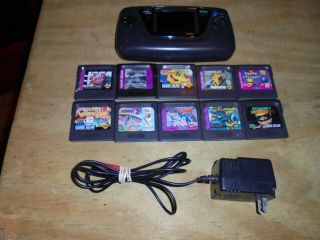 Vintage Sega Game Gear System W/10 Games And Power Cord Has Been Recappe