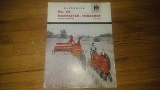 Ih International Harvester Mccormick No 64 Harvester Thresher Sales Brochure