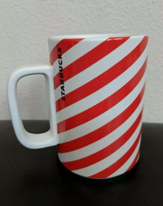 2018 Starbucks Red And White Stripped Candy Cane Holiday Christmas Coffee Mug