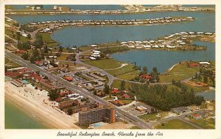 Postcard Fl Redington Beach Florida From Air Holiday Isles Boca Ciega Bay 1964