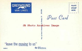 Advertising Postcard,  Greyhound Van Lines Tractor Trailer Truck 2