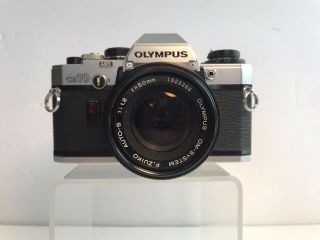 Vintage Olympus OM10 35mm SLR Film Camera w Zuiko 50mm 1.  8 Lens 2