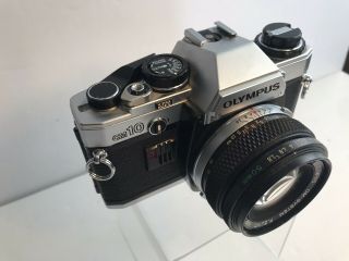 Vintage Olympus OM10 35mm SLR Film Camera w Zuiko 50mm 1.  8 Lens 3