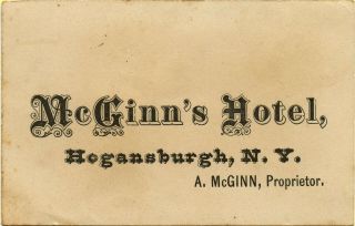 1880s Business / Trade Card Ad,  A.  Mcginn 