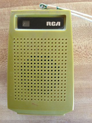 Vintage Rca Transistor Radio Lime Green Model Rzg 103g 9 Volt White Strap