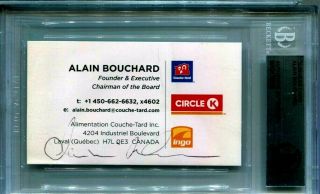 Signed Business Card,  Alain Bouchard,  Founder Of Circle K
