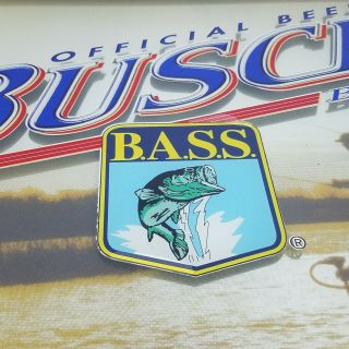 Busch Beer Bass Fishing Sign Advertising Outdoor Fisherman Anheuser Mirror Glass 2