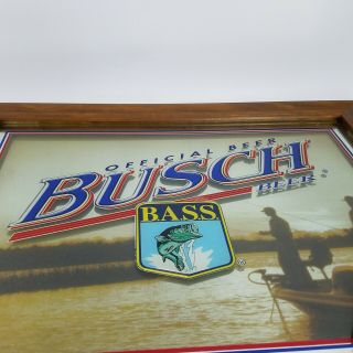 Busch Beer Bass Fishing Sign Advertising Outdoor Fisherman Anheuser Mirror Glass 3