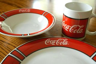 Gibson Housewares Marketed 1996 Coca - Cola Brand 3 - Piece Place Setting