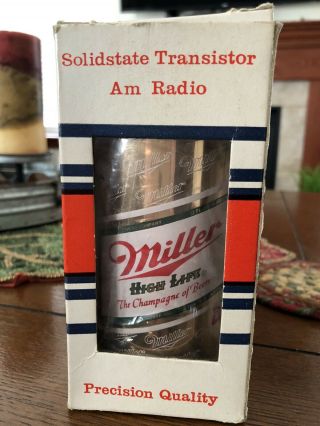 Vintage Solidstate Transistor Am Radio Miller High Life Very Rare