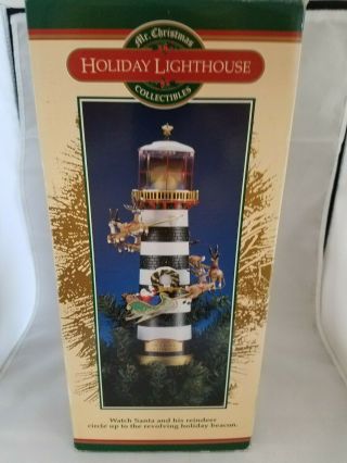 Vintage 1998 Mr.  Christmas Animated Lighted Holiday Lighthouse Nib