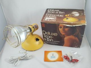 Ge Deluxe Time A Tan Suntanner Lamp Vintage 1982 Model Rsk6 Made In Usa