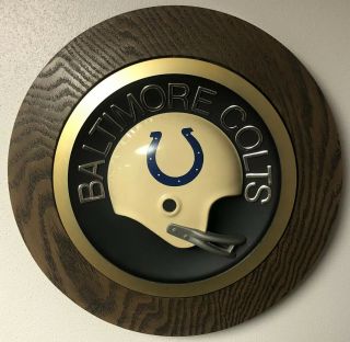 Vintage 1970s Nfl Baltimore Colts Wall Hanging Helmet Plaque Defunct Team