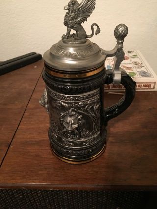 1995 Gallo Lion Beer Stein Only 5000 Worldwide Limited Edition Pewter Gold Leaf