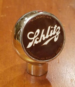 - 1930s Schlitz Beer Chrome Ball Tap Knob From Milwaukee Wisconsin