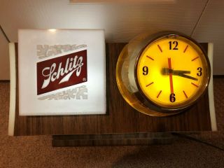 1965 Schlitz Beer Motion Rotating Cash Register 3 - D Barrel Clock Sign