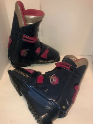 Salomon Down Hill Ski Boots SX 30,  Size 26.  5/335 Sz 9 Womens Rear Entry Vintage 2