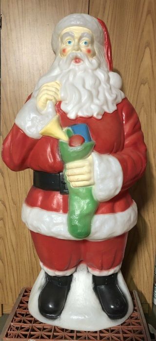 Vintage Empire Santa Claus With Stocking Christmas Blowmold 42” Tall