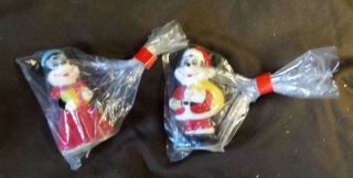 Vtg Disneyland Walt Disney Productions Mickey Minnie Mouse Christmas Ornaments