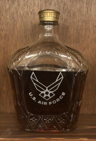 Custom Us Air Force Etched Crown Royal Bottle (empty)