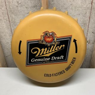 Miller Draft (lighted Bottle Cap) Sign (18” Diameter)