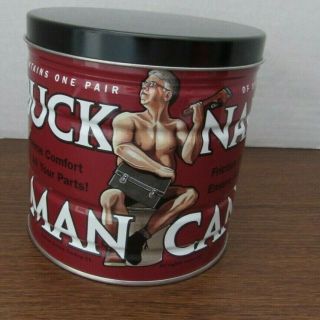 Buck Naked Man Can Tin 2010 Duluth Trading Co.  Made In Usa