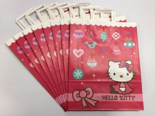 Sanrio Hello Kitty Holiday 8pc Paper Gift Shopping Bags - Red