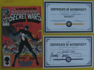 Marvel - Heroes Secret Wars 8 - 1984 1st Black Costume Spider - Man Signed By 2