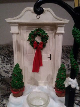 YANKEE CANDLE CO.  Tart Burner Warmer Christmas Winter Front Door w/ Wreath 3