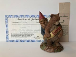 " Grin And Bear It " Tom Clark/tim Wolfe Gnome Figurine 1996 Ed.  86 - - Signed