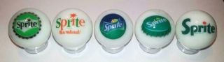 Set Of 5 Sprite Soda Pop 1 " Glass Marble With Stands 3