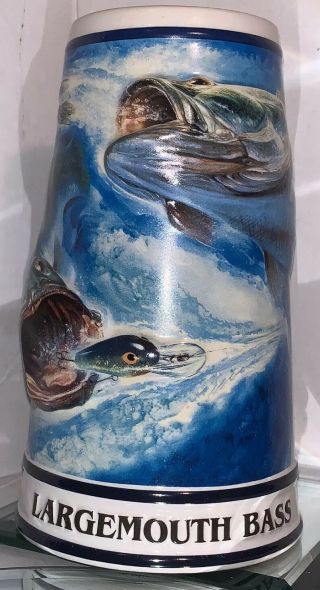 Budweiser Anglers Edition Largemouth Bass First In Series Vintage 1996 3d Stein
