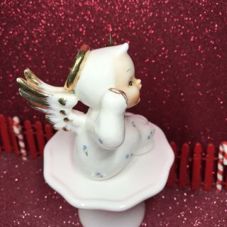 Vtg Shafford Angel Baby Boy In Nightgown With Star Wand Christmas Figurine Japan 2