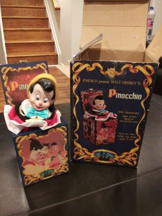 Enesco Walt Disney Pinocchio 50th Anniversary Musical Jack - In - The - Box