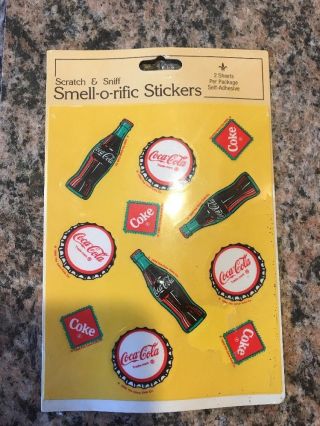 1989 Coca - Cola Soda Scratch And Sniff Stickers 2 Sheets Rare