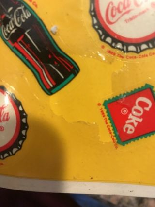 1989 Coca - Cola Soda Scratch and Sniff Stickers 2 Sheets RARE 3