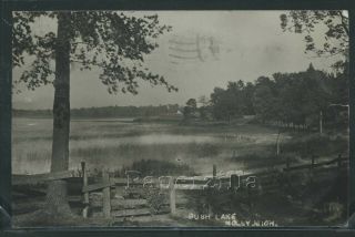 Mi Flint Rppc 1909 View Of Bush Lake At Holly Michigan Oakland County