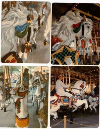 4 Vintage Photographs Carousel Horses Disney World Orlando Florida