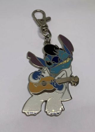 Disney Lilo Stitch As Elvis Guitar Ukulele Trading Pin 2011 Keychain Keyring