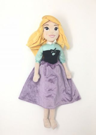 Disney Store Princess Aurora Sleeping Beauty Plush Doll Stuffed 21” Purple Dress