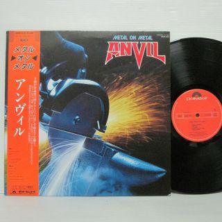Anvil ‎– Metal On Metal Lp 1982 Japan Polydor ‎28mm 0230 Iron Maiden Heavy W/obi